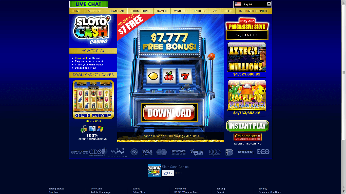 Slotocash Casino Homepage