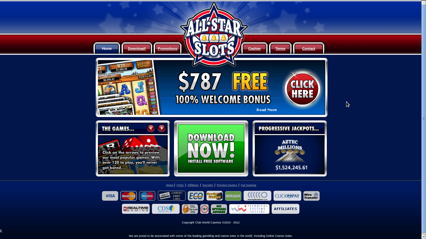 All Star Slots Casino Homepage