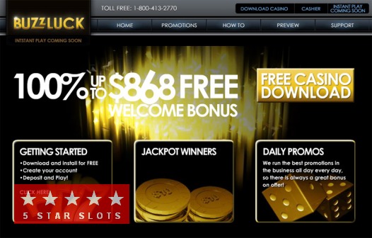 Buzzluck Casino Homepage